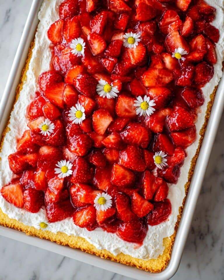 Sheet Pan Strawberry Shortcake with Whipped Cream Recipe