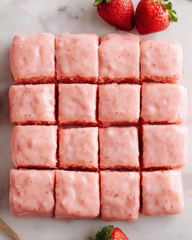 Strawberry Brownies with Strawberry Preserve Frosting Recipe