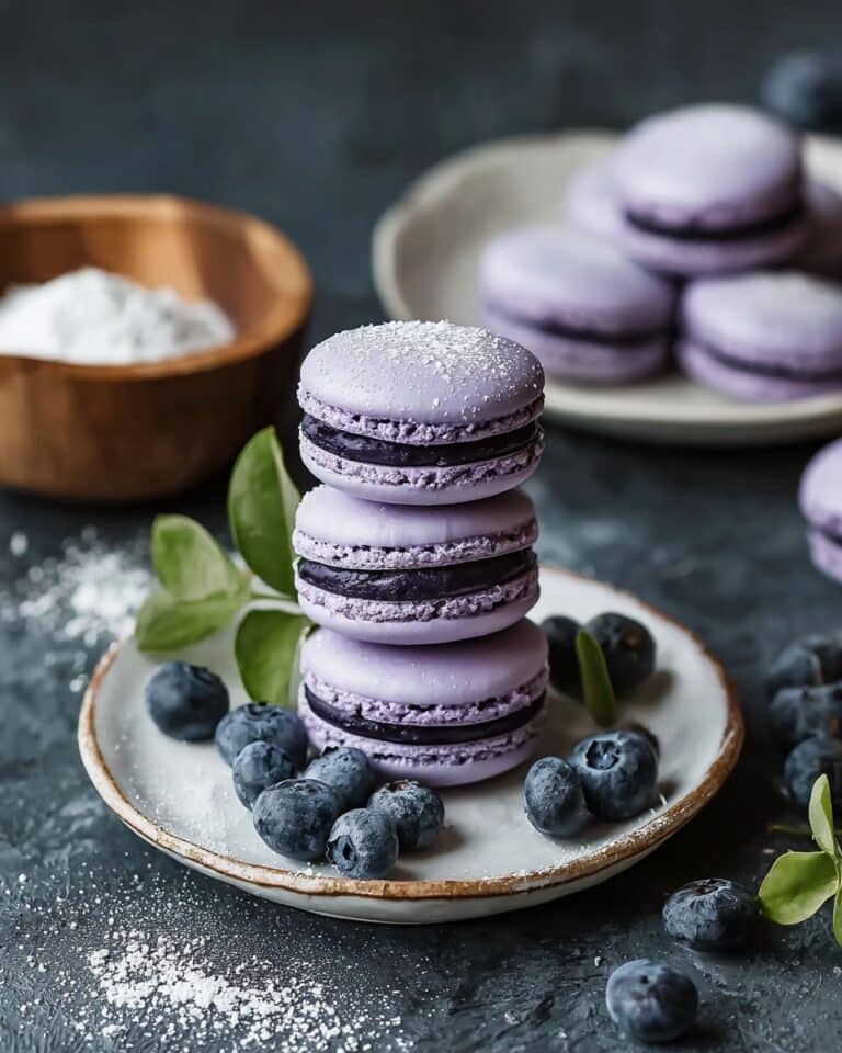 Delightful Elegant Blueberry Macarons with Creamy Ganache Recipe